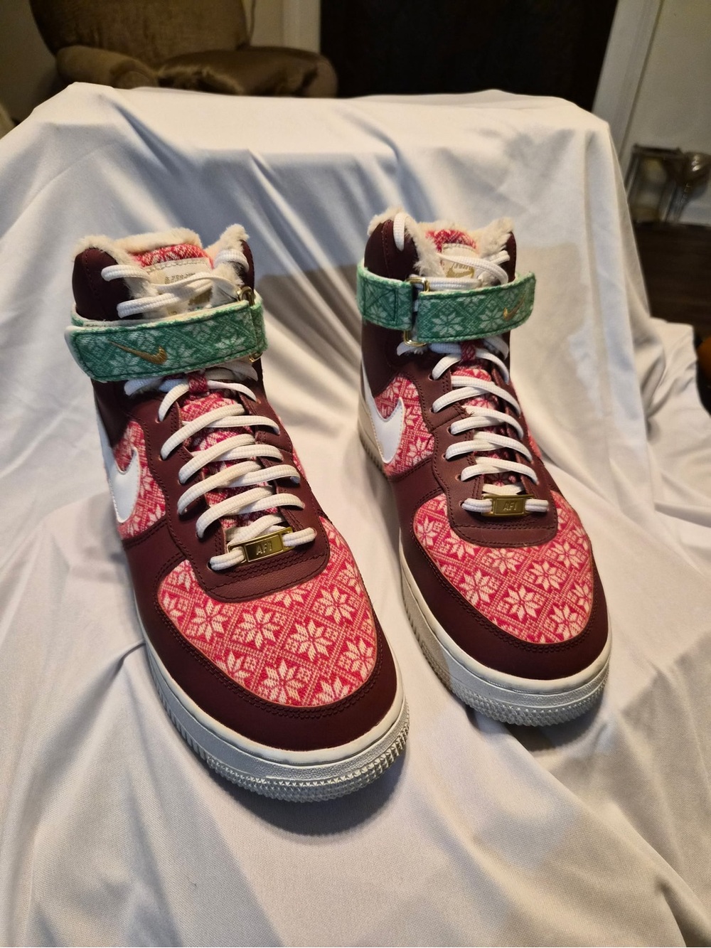 Nike Women’s High-Top Sneakers in Burgundy, Pink & Green